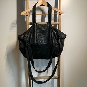 3.1 Phillip Lim black leather + suede shoulder bag